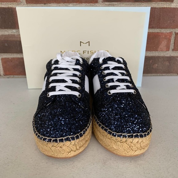 Marc Fisher Margo2 Glitter Lace up Espadrille Sneakers Women's US 9 M NEW - Picture 3 of 10